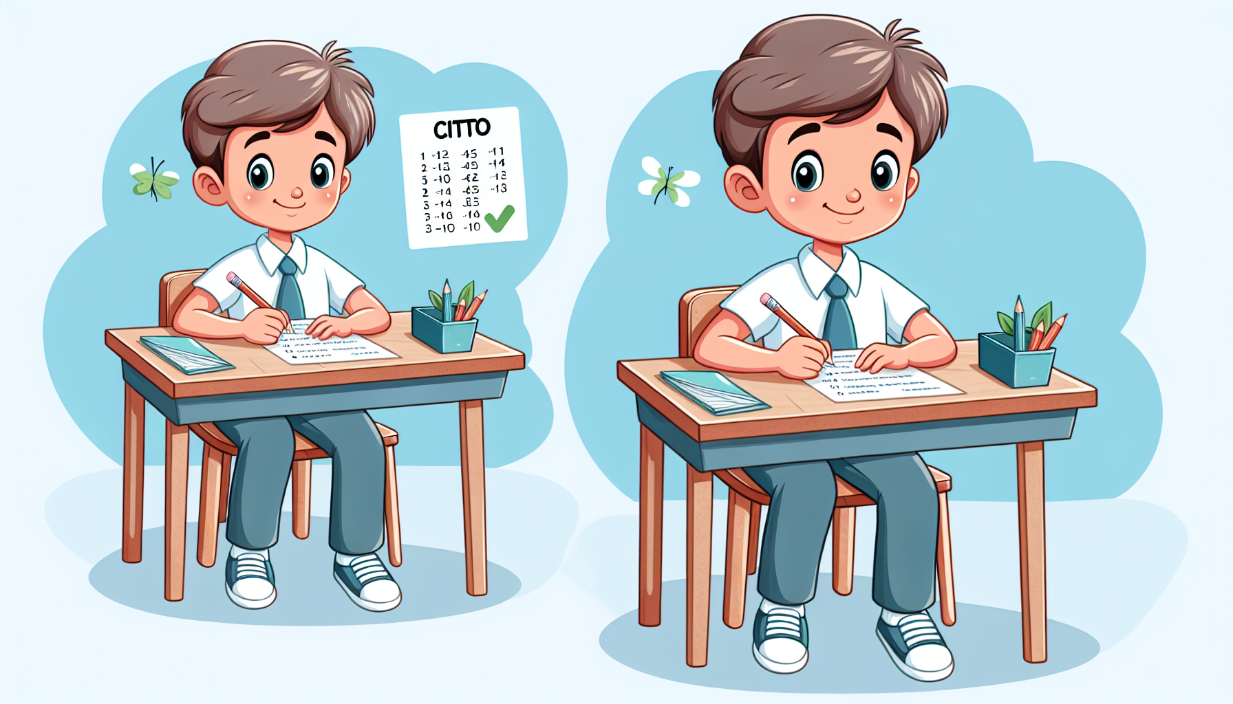 Kind dat zelfverzekerd een Cito-toets maakt dankzij tafelkennis