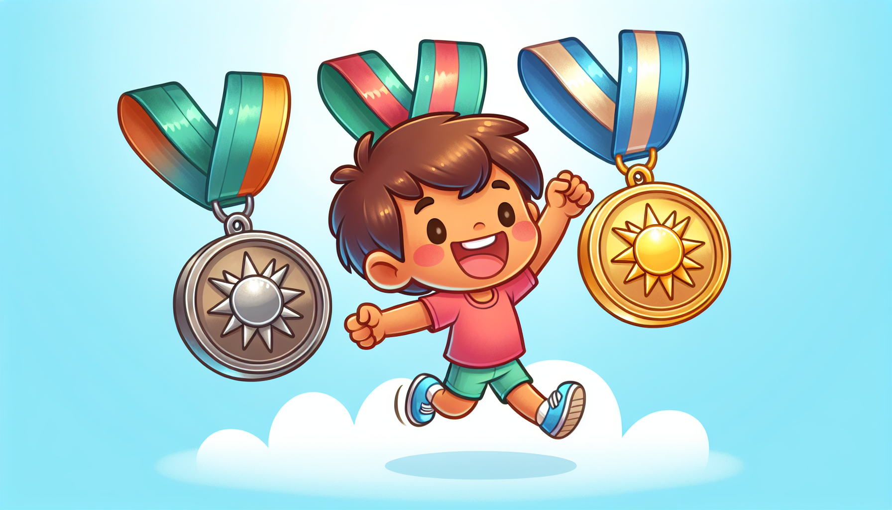 Kind dat toewerkt naar tafeldiploma brons zilver en goud