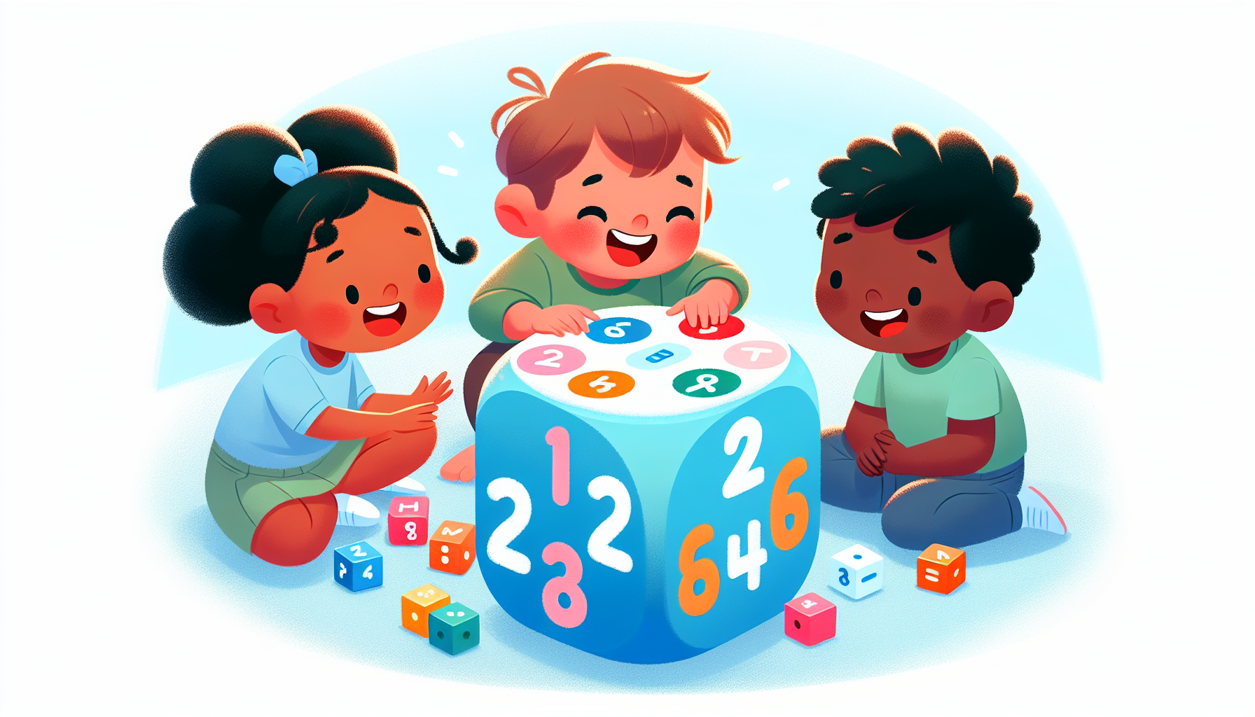 Kind dat tafels oefent met een dobbelsteen