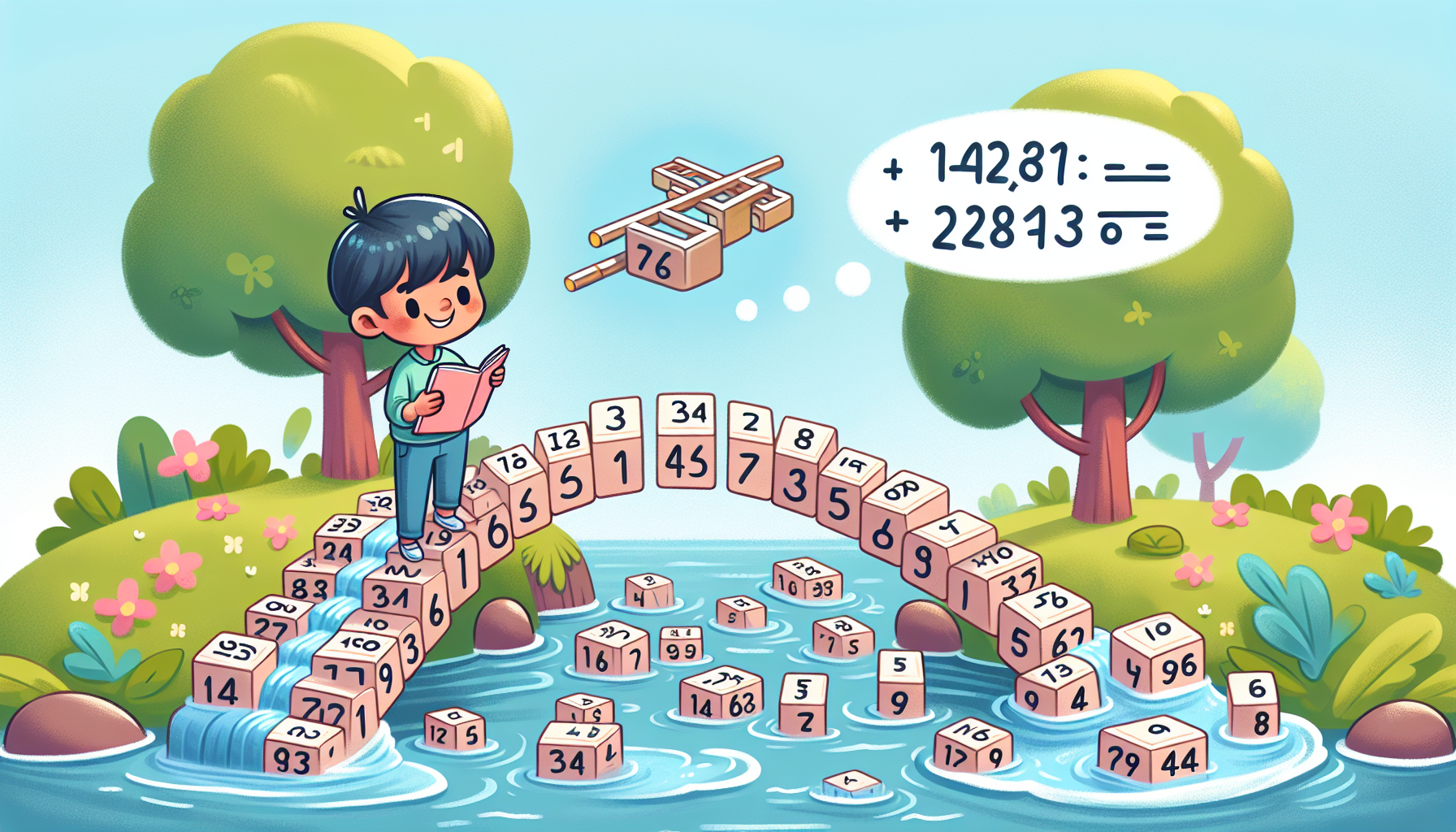 Kind dat ezelsbruggetjes gebruikt om de tafels te leren