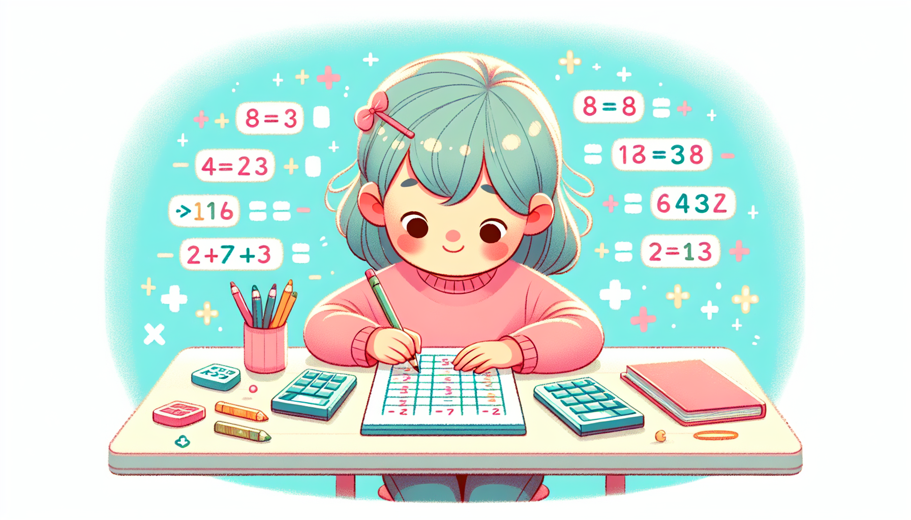 Kind in groep 7 of 8 dat vermenigvuldigen toepast bij complexe sommen