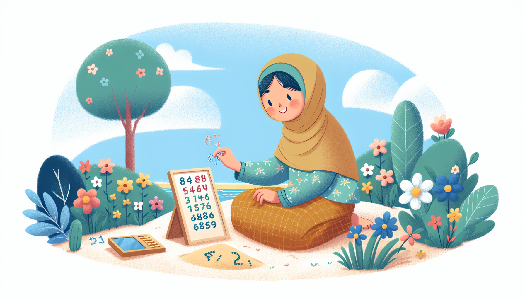 Kind dat in de zomervakantie spelenderwijs tafels oefent