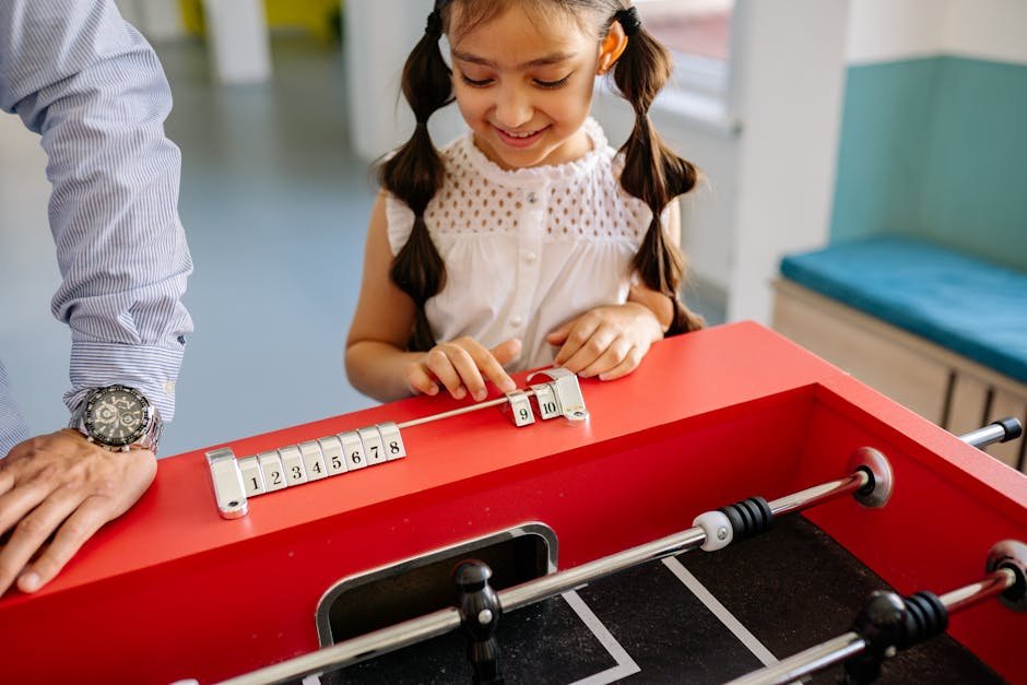 Kind houdt scores bij met bord